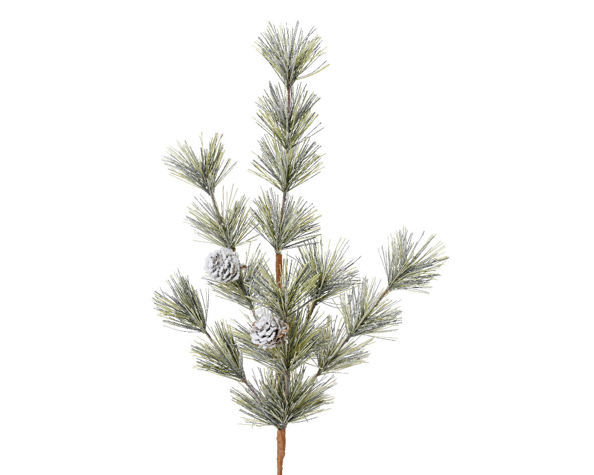 Addobbo natalizio ramo innevato con pigne lungo 50cm Kaemingk Addobbo natalizio ramo innevato con pigne lungo 50cm Kaemingk